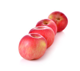 Red ripe apple on white background