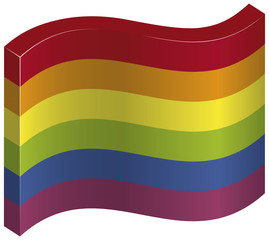3D illustration of the gay flag