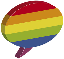 3D illustration of a balloon symbol with the colors of the gay flag