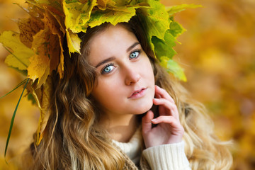 Beautiful girl in fall