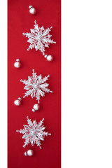 Christmas ornament on red background
