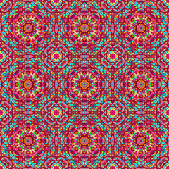 Ornamental seamless pattern. Abstract red geometrical vector bac
