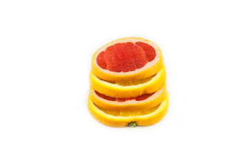 Naklejka na ściany i meble cutting grapefruit and orange