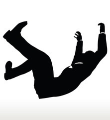 silhouette of businessman falling