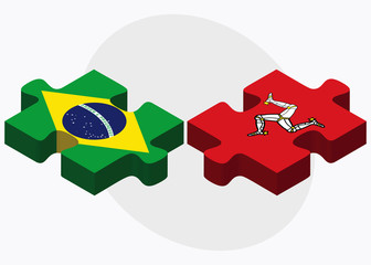 Brazil and Isle of Man Flags