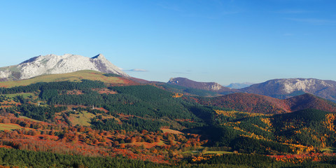 Panorama of Urkiola in autumn