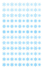 Fototapeta na wymiar Set of scribble snowflakes vector borders