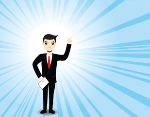 Businessman thinking work plan