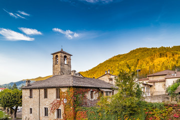 Boston Ivy in mountain village in Tuscany