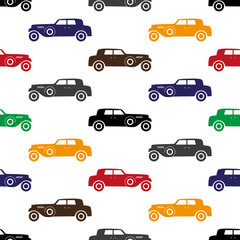 old simple various color car seamless pattern eps10