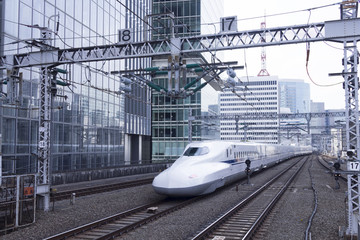 Bullet train in Japan - 95461119