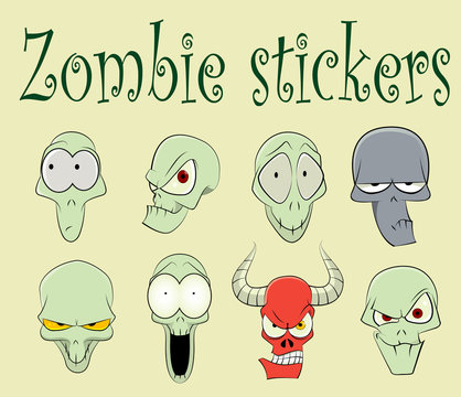 Characters of funny zombies illustration