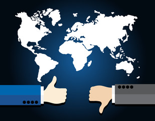 Thumb up and thumb down