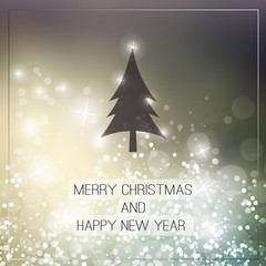 New Year And Christmas Card With A Sparkling Blurred Background