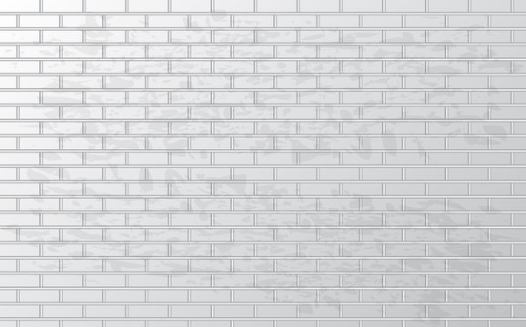 White grunge brick wall. 