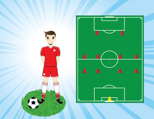 Fototapeta premium Soccer field and players