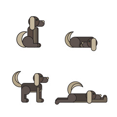 Dog in 4 positions