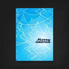 Christmas Flyer or Cover Design With Blue Pattern