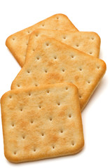 Dry cracker cookies isolated on white background cutout