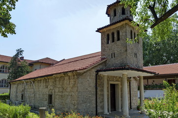 Fototapeta na wymiar Reconstructive Bulgarian orthodox church in the active Batkun Monastery 