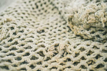 Old fishing net on the beach