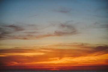 Naklejka na ściany i meble Sunset over Sea 