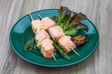 Salmon skewer