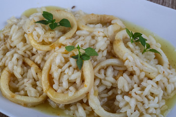 Squid risotto