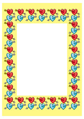 Frame with hearts and arrows