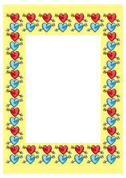 Frame with hearts and arrows
