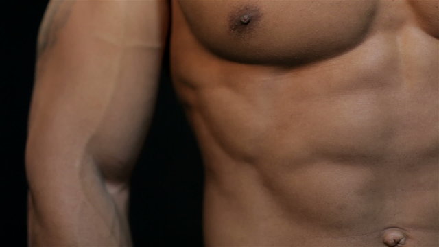 Close up of a beautiful ABS and chest