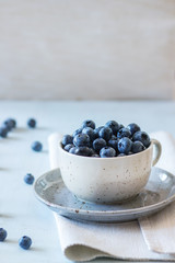 Cup of blueberries