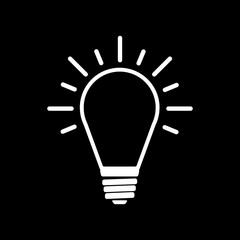 The Light lamp icon. Idea symbol. Flat