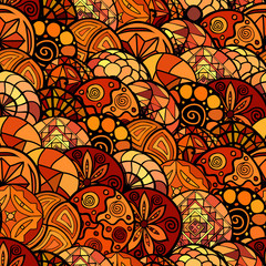 hand drawn vector ethnic seamless pattern