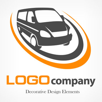 Van logotype on white, design element, illustration