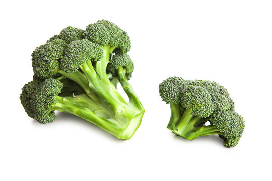 Healthy broccoli isolated on white background