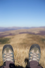 Hiking in Caucasus mountains.