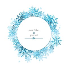 winter print with blue snowflakes