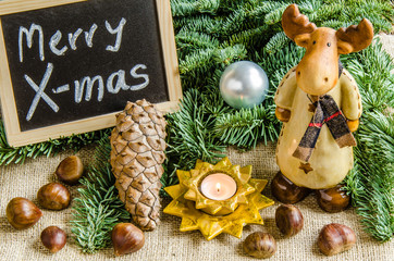 Merry X-mas Deko mit Elch