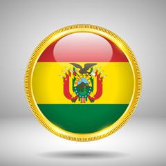 Obraz premium Flag of Bolivia in GOLD