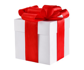 Gift box with red bow