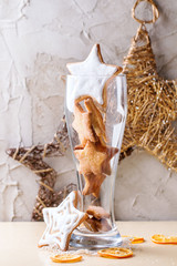 Christmas cookies in glass
