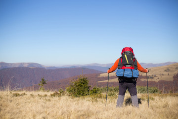 Hiking in Caucasus mountains.