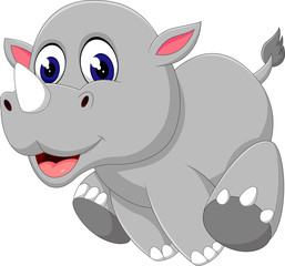 Cute baby rhino cartoon of illustration
