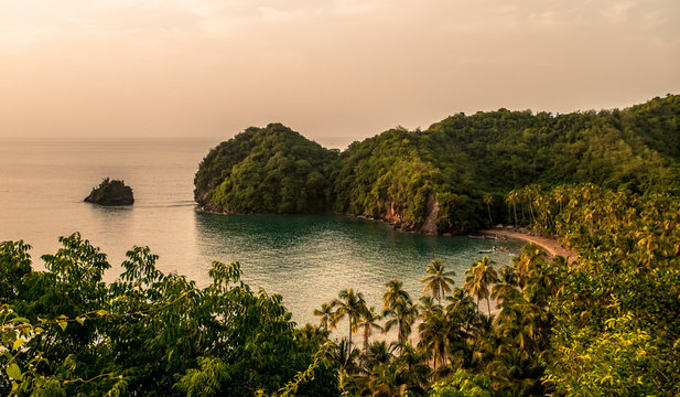 Aerial view of playa medina beach, Paria Peninsula, Venezuela