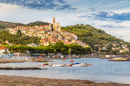 Ancient Town of Cervo During Sunset-Cervo,Italy