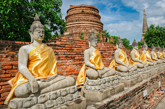 Ayutthaya (Thailand), Buddha statues in an old temple ruins