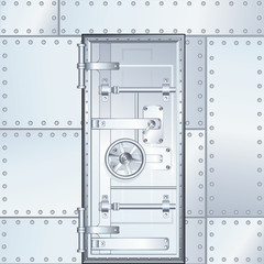 Closed Bank Vault Door. Vector Illustration