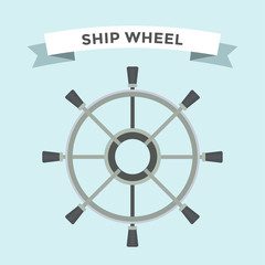 Obraz premium Vector rudder flat icons set