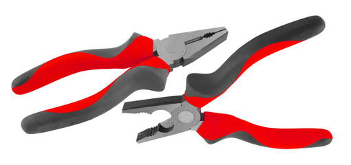 Obraz premium Red pliers isolated on the white background